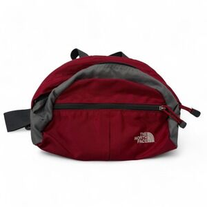 The North Face Red Grey Polyester Fanny Pack Waist Bag Pack Lumbar
